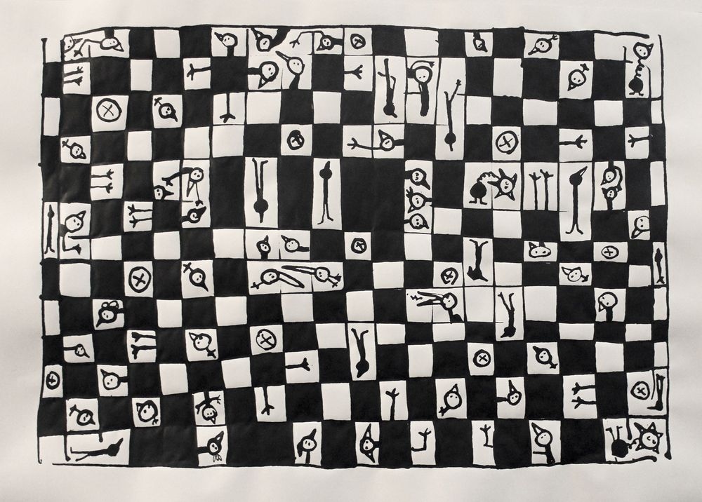 The Land of Bewilderment series/ Presence- Squares/ In Prison